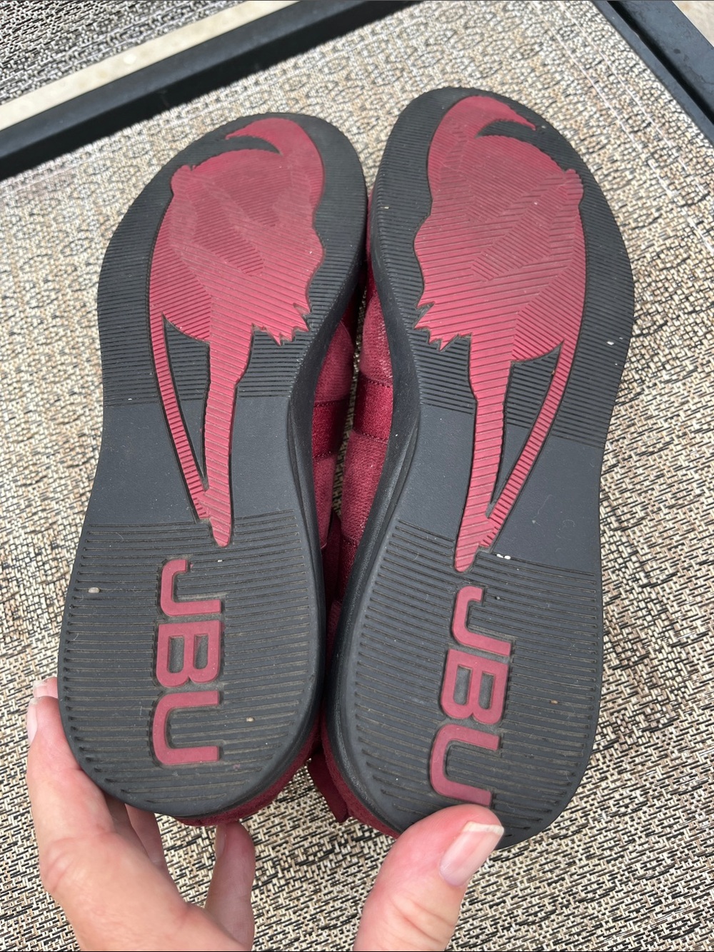 NEW JBU Suede Burgundy Ballet Flats with Crisscross Straps Size 9 - Picture 8 of 11